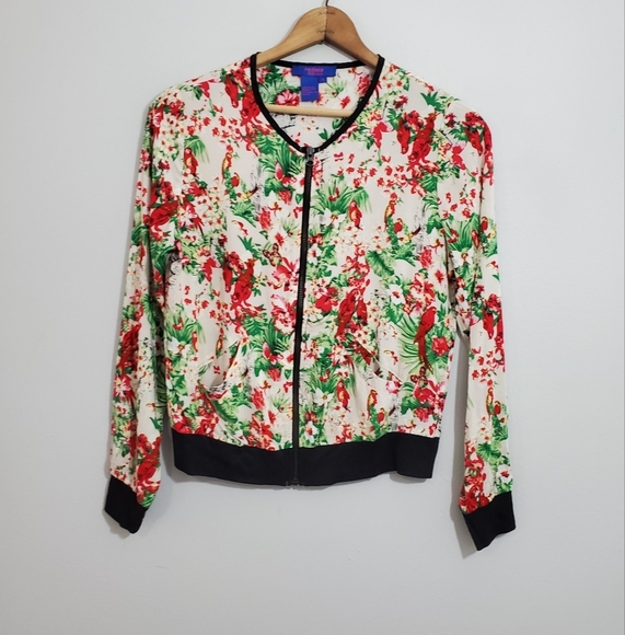 Twiggy London Floral Print Zippered Top - Picture 1 of 4